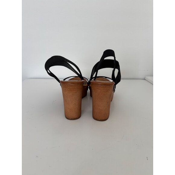 MIA Sandals 10~Fits 9 Chunky Platform Strappy Wooden Heel Retro Boho Cowgirl - Picture 7 of 15